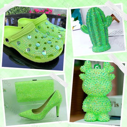 Tatiwoo 20000Pcs Light Green Flatback Jelly Resin Rhinestones – Mixed Sizes for Crafting, DIY Face & Body Art