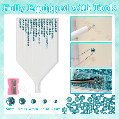 Tatiwoo 20000Pcs Lake Blue Flatback Jelly Resin Rhinestones – Mixed Sizes for DIY Crafting