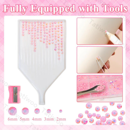 Tatiwoo 20000Pcs Light Pink AB Flatback Jelly Resin Rhinestones – Mixed Sizes for DIY Crafts, Tumblers & Makeup