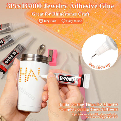 Tatiwoo 20000Pcs Light Orange Flatback Resin Rhinestones – Mixed Sizes for DIY Crafting