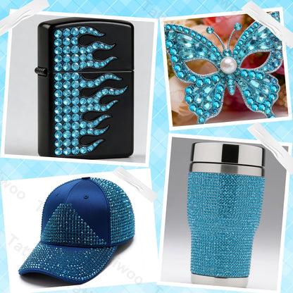 Tatiwoo 20000Pcs Peacock Blue Flatback Resin Rhinestones Kit with Tools – DIY Bedazzling