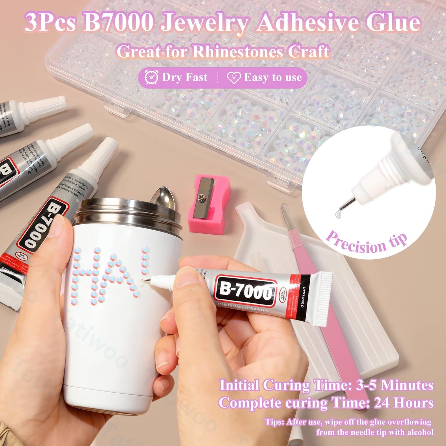 Tatiwoo 20000Pcs White AB Flatback Jelly Resin Rhinestones – Mix Sizes for DIY Crafting