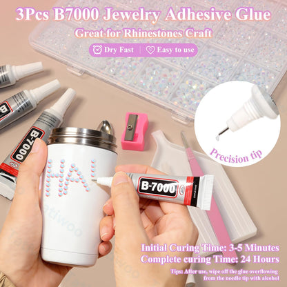 Tatiwoo 20000Pcs White AB Flatback Jelly Resin Rhinestones – Mix Sizes for DIY Crafting