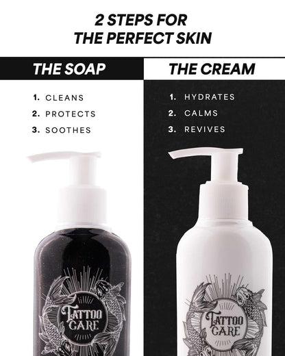 Tattoo Care Tattoo Aftercare Kit – Cream & Soap for Healing, Protecting, and Brightening Tattoos | Cruelty-Free, 6.7 fl oz Each