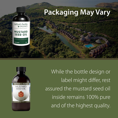 Tattva's Herbs Mustard Seed Oil – Unrefined Cold-Pressed 16 fl oz for Hair, Skin, Cooking & Massage