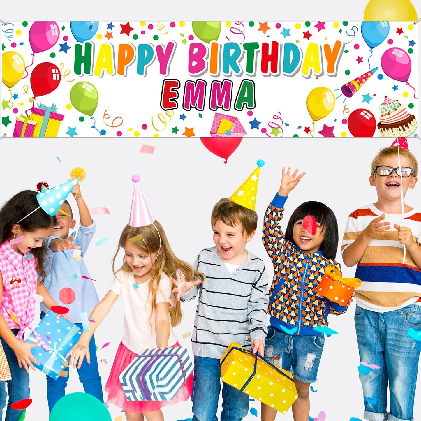 Tatuo Personalized Birthday Banner with Name – DIY Colorful Alphabet Backdrop for Indoor & Outdoor Parties