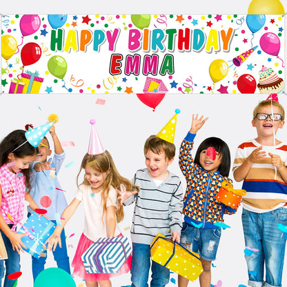 Tatuo Personalized Birthday Banner with Name – DIY Colorful Alphabet Backdrop for Indoor & Outdoor Parties