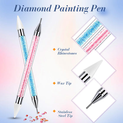 Tatuo 2-Piece Rhinestone Picker Dotting Pen – Dual-Ended Wax & Steel Tips for Precise Nail Art