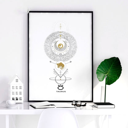 Taurus zodiac inspired wall art print