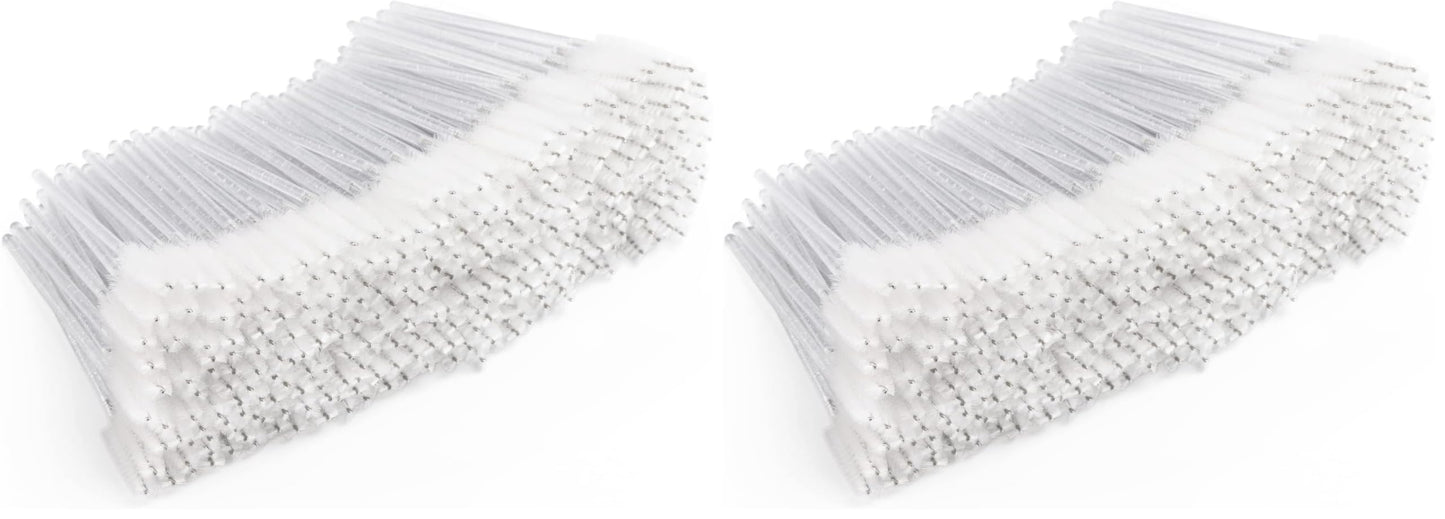 Tbestmax 300 Pcs Disposable Mascara Wands – Crystal Spoolies for Lash Extensions (White) Pack of 2
