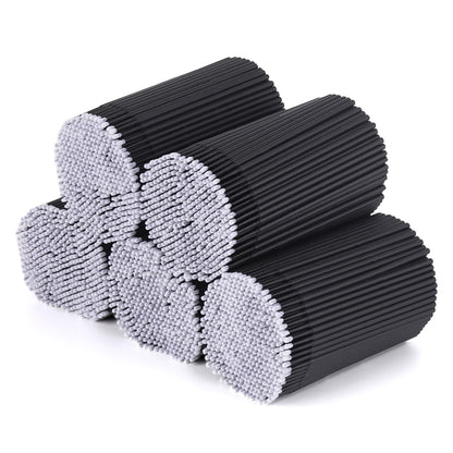Tbestmax 2000 Pcs Micro Applicator Brush & Micro Swabs for Eyelash Extensions – Disposable Mascara Wands (Black)