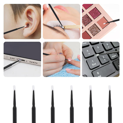 Tbestmax 3000 Pcs Micro Applicator Brushes & Swabs for Eyelash Extensions - Disposable Mascara Wands (Black)