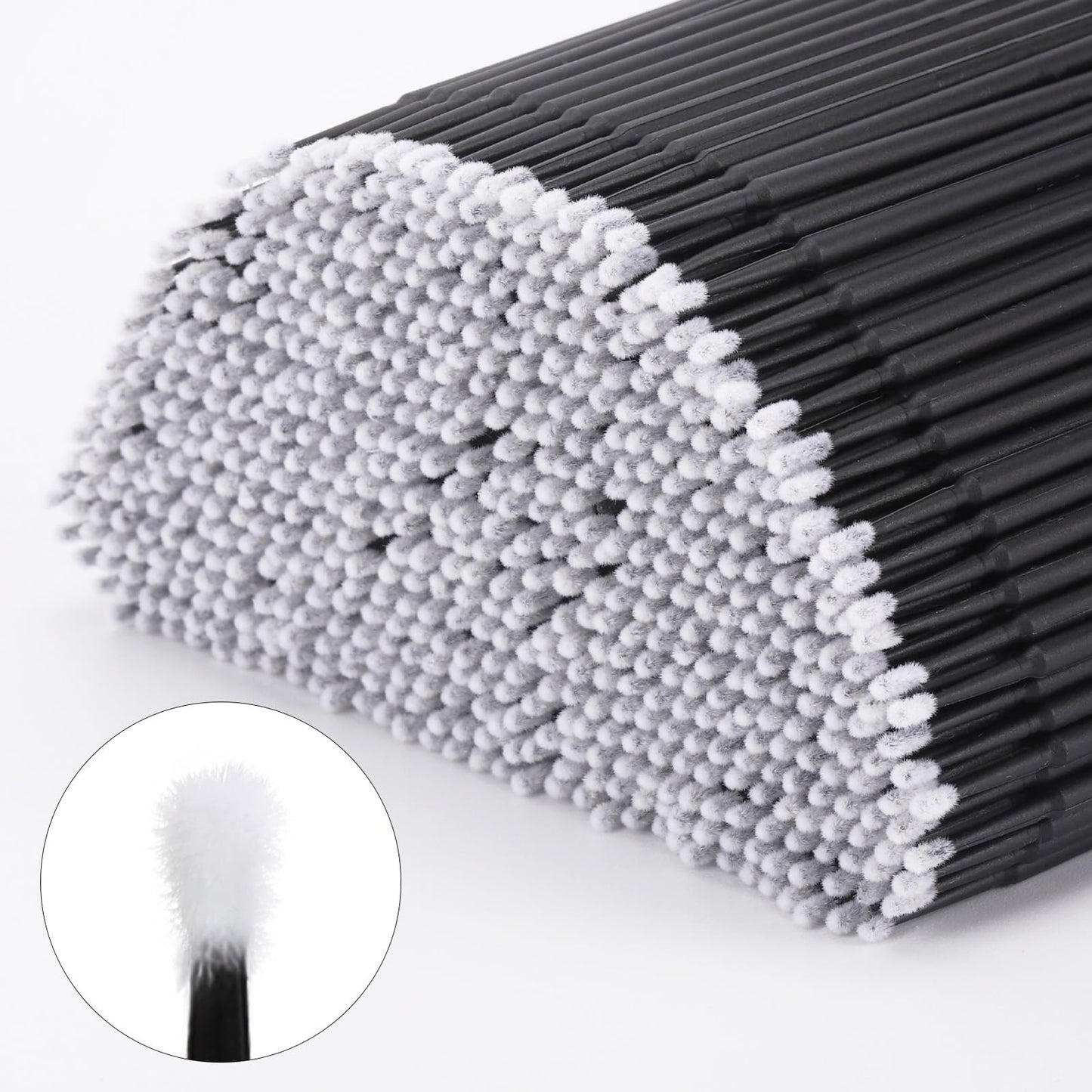 Tbestmax 3000 Pcs Micro Applicator Brushes & Swabs for Eyelash Extensions - Disposable Mascara Wands (Black)