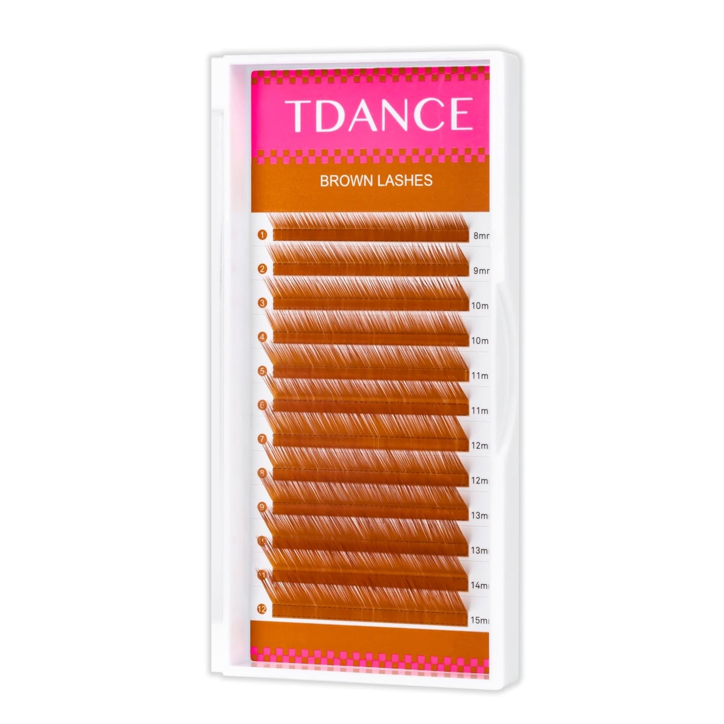 TDANCE Light Brown Color Lash Extensions – 0.03-0.15mm, C/CC/D Curl, 8-15mm