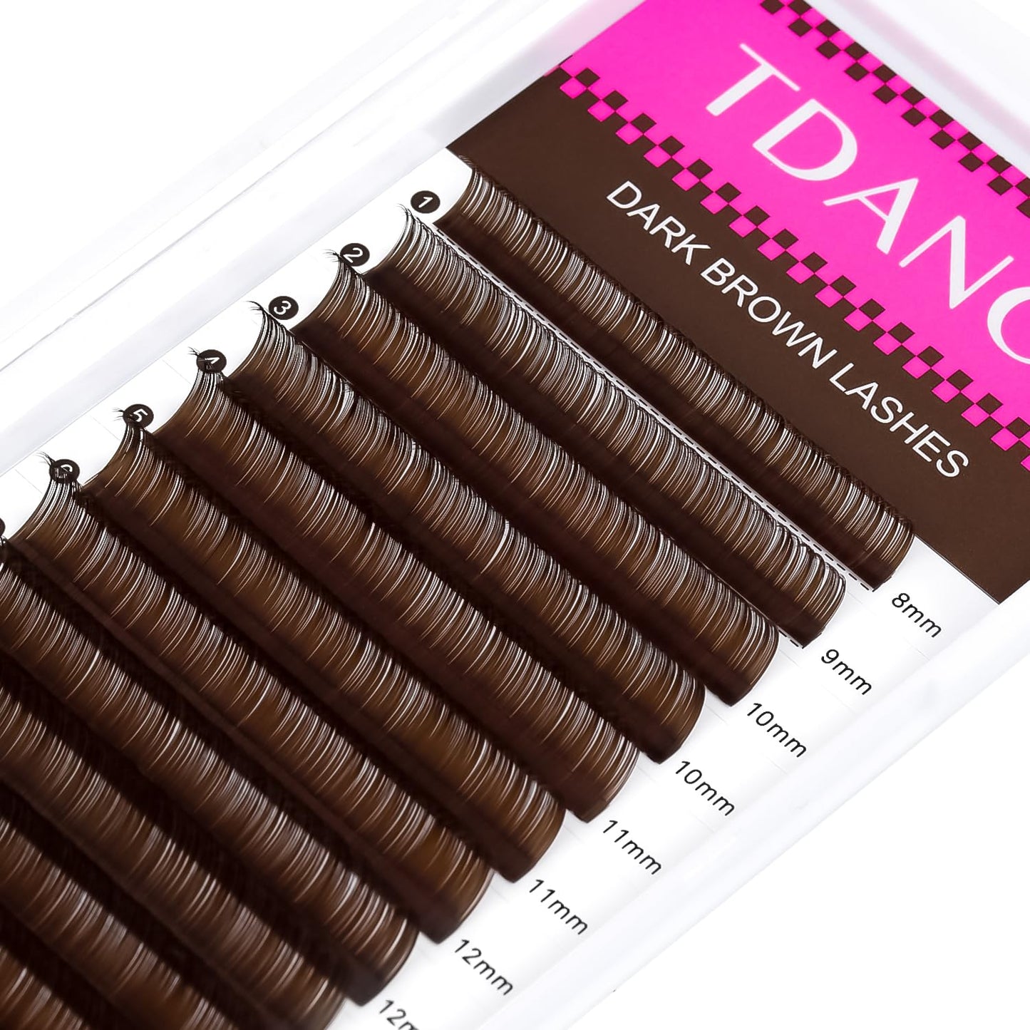 TDANCE Dark Brown Lash Extensions – Premium 0.03-0.15mm, C/CC/D/DD/J Curl, 8-15mm | Korean PBT