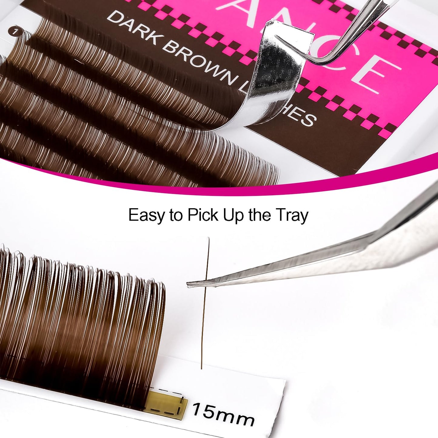 TDANCE Dark Brown Lash Extensions – Premium 0.03-0.15mm, C/CC/D/DD/J Curl, 8-15mm | Korean PBT