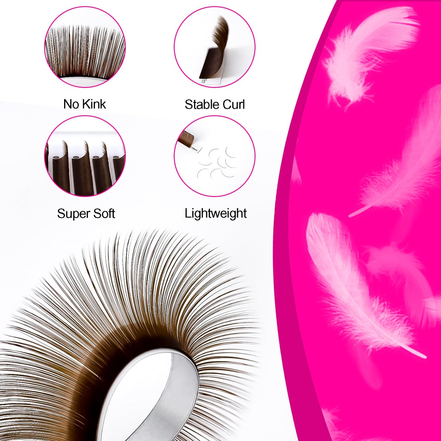 TDANCE Dark Brown Lash Extensions – Premium 0.03-0.15mm, C/CC/D/DD/J Curl, 8-15mm | Korean PBT