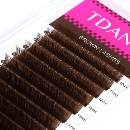 TDANCE Dark Brown Lash Extensions – Premium 0.05mm D Curl, 10–17mm, Korean PBT