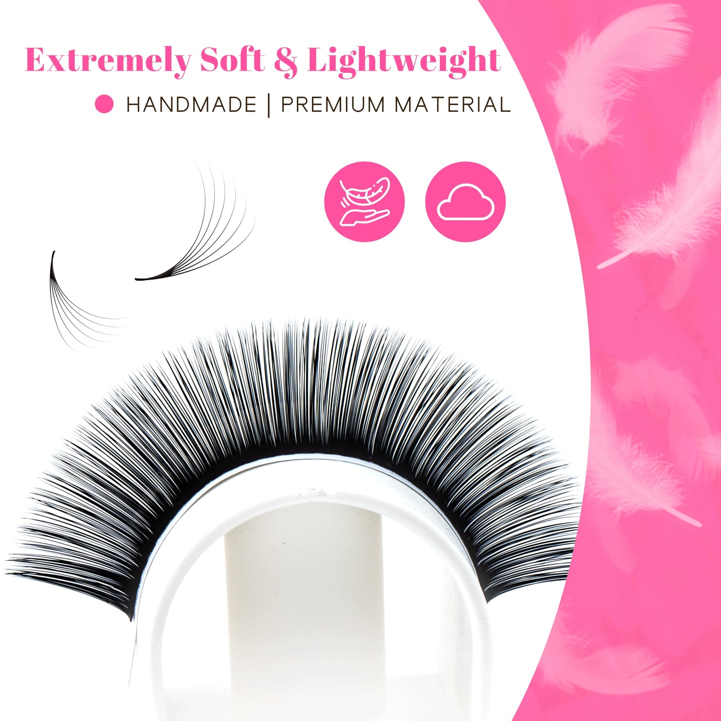 TDANCE Cashmere Easy Fan Lash Extensions 0.03mm 12mm C Curl — Ultra-Soft Volume Lashes
