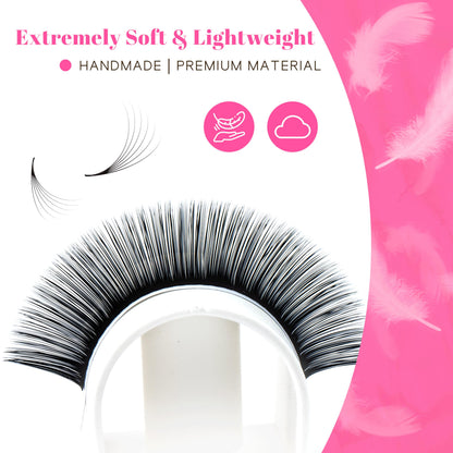 TDANCE Cashmere Easy Fan Lash Extensions — Self-Fanning 0.05mm C Curl 15mm Mega Volume