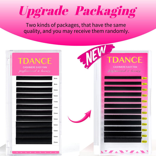 TDANCE Cashmere Easy Fan Lashes Self-Fanning Mega Volume Lashes 0.07mm D Curl 14mm