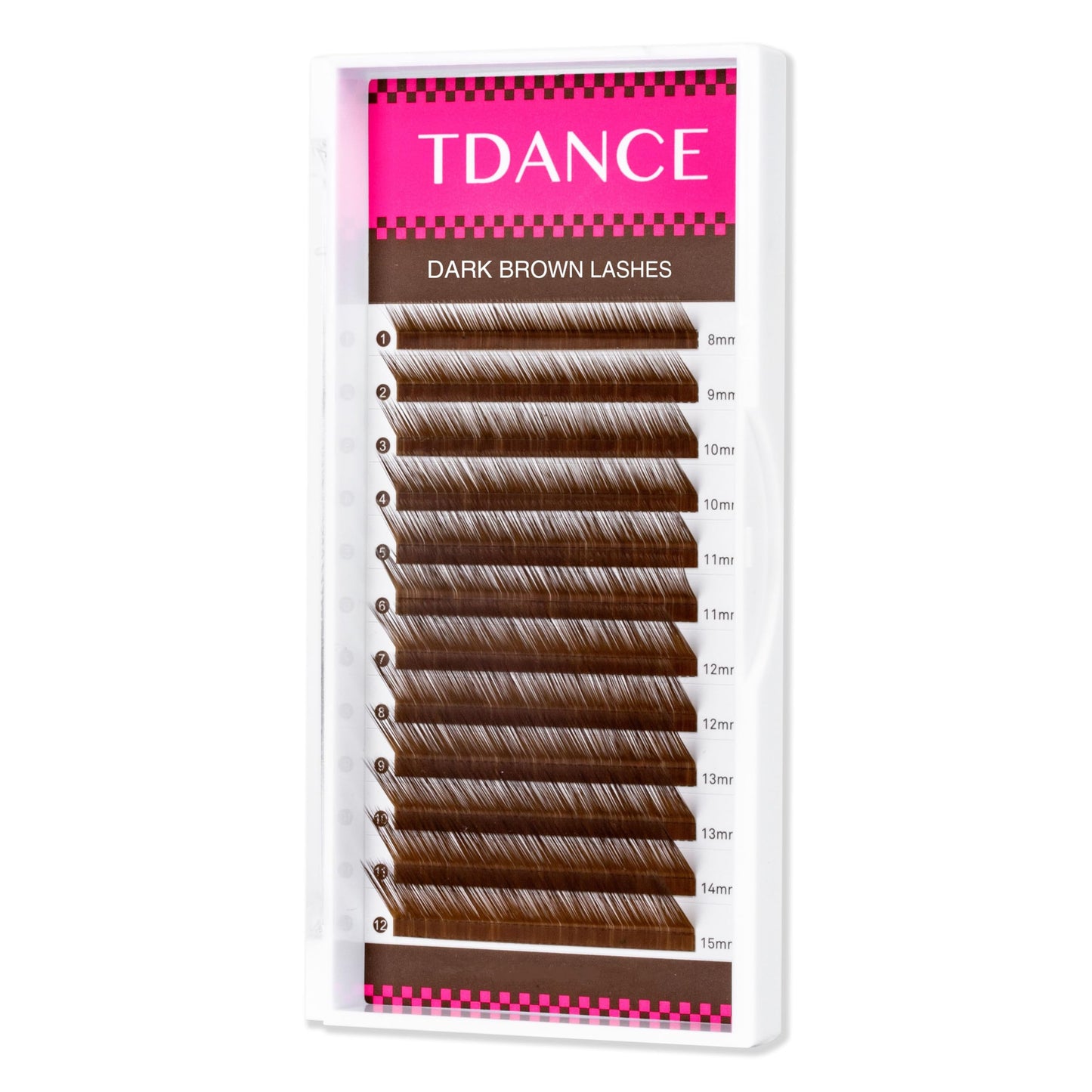 TDANCE Dark Brown Colored Lash Extensions – Premium 0.03-0.15mm Lashes, C/CC/D/DD/J/B/L Curl, 8-15mm