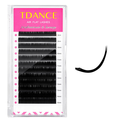 TDANCE Flat Lashes Ellipse Extensions 0.15/0.2mm – Ultra-Light Air Flat Lashes for Salon Use