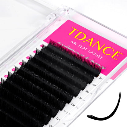 TDANCE Flat Lashes Ellipse Extensions 0.15/0.2mm – Ultra-Light Air Flat Lashes for Salon Use