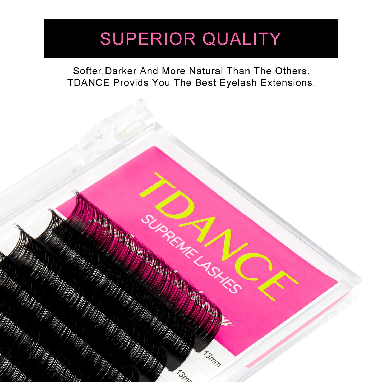 TDANCE Matte Black Lash Extensions – CC/DD Curl, 0.03-0.18mm Thick, 19mm Length, Professional Salon Use