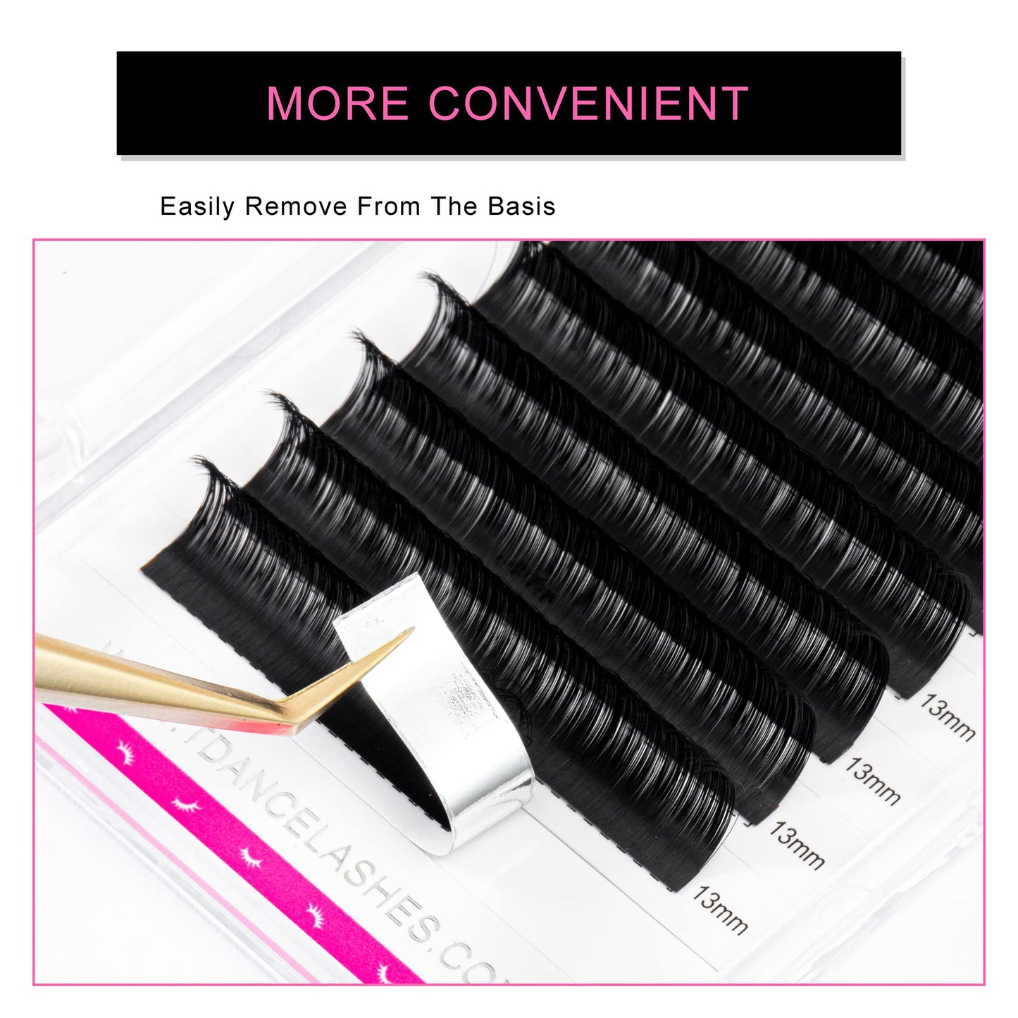 TDANCE Matte Black Lash Extensions – CC/DD Curl, 0.03-0.18mm Thick, 19mm Length, Professional Salon Use