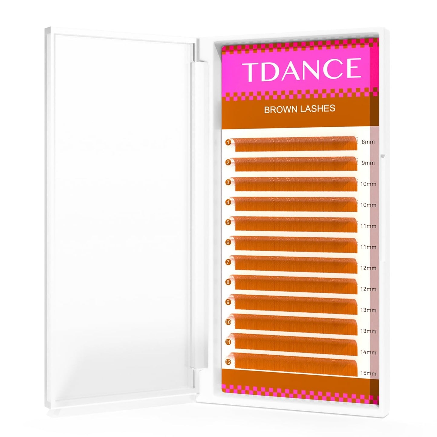 TDANCE Light Brown Lash Extensions 0.03–0.15mm | Premium Korean PBT Lashes for Salon Use