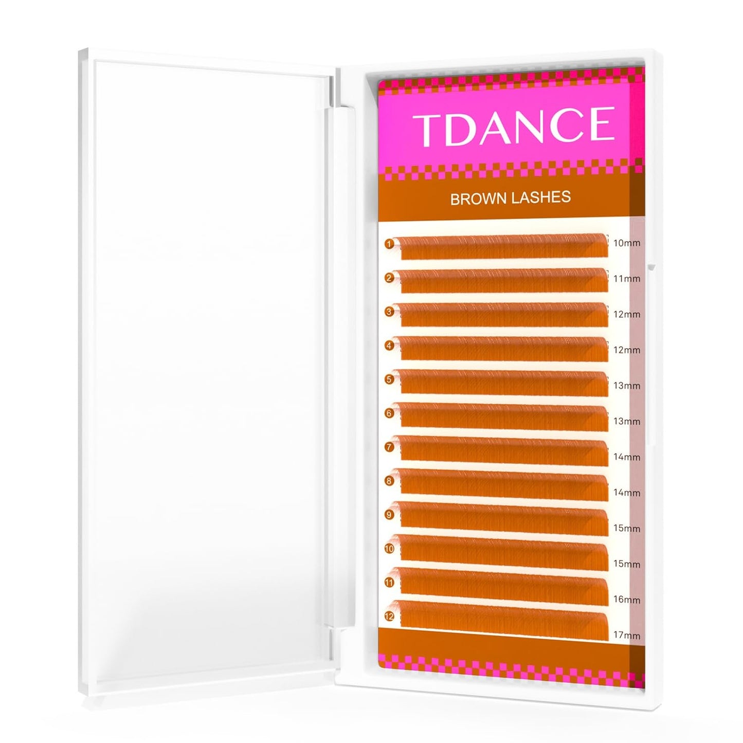 TDANCE Light Brown Colored Lash Extensions – 0.03/0.05/0.07mm, C/D Curl, 8-15mm Premium Brown Lashes for Salon Use