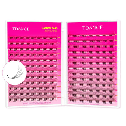TDANCE Narrow Premade Lash Fans 1000 — Darker & Denser Volume Extensions (8D-0.07-D-8-15mm)