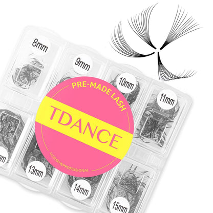 TDANCE Premade Lash Fans 600 — Natural & Volume Mix 5D-24D, Handmade Promades