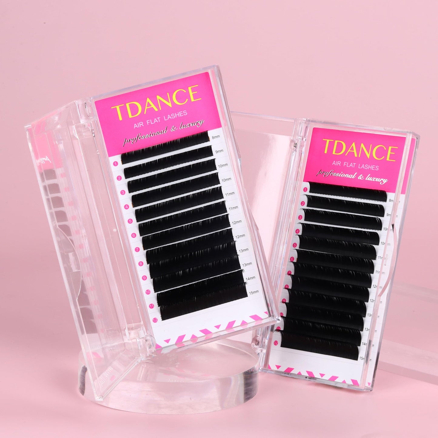 TDANCE Flat Lashes Eyelash Extensions 0.15/0.2mm – Ellipse Air Flat, Matte Black, 13mm | Salon Use