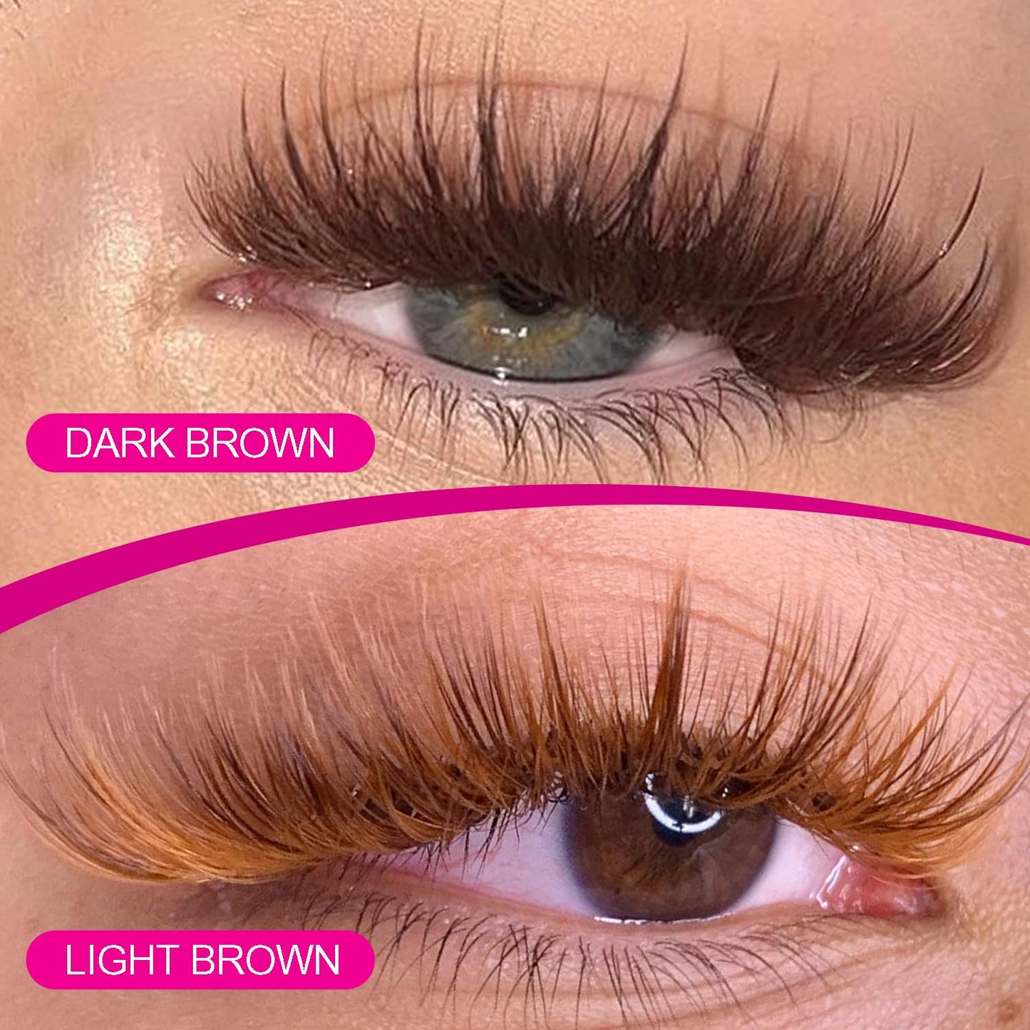 TDANCE Light Brown Color Lash Extensions 0.03-0.15mm, C/CC/D/DD/J/B/L Curl, 8-15mm | Premium Korean PBT