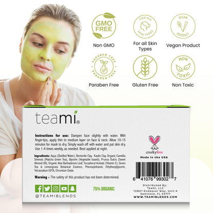Teami Detox Face Mask: Hydrating, Purifying & Pore-Minimizing Green Tea Mask for All Skin Types