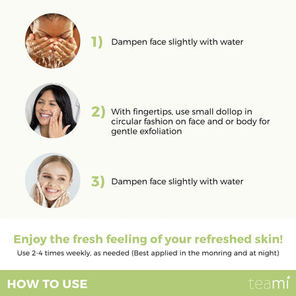 Teami Matcha Green Tea Facial Scrub – Hydrating Exfoliator with Lemongrass