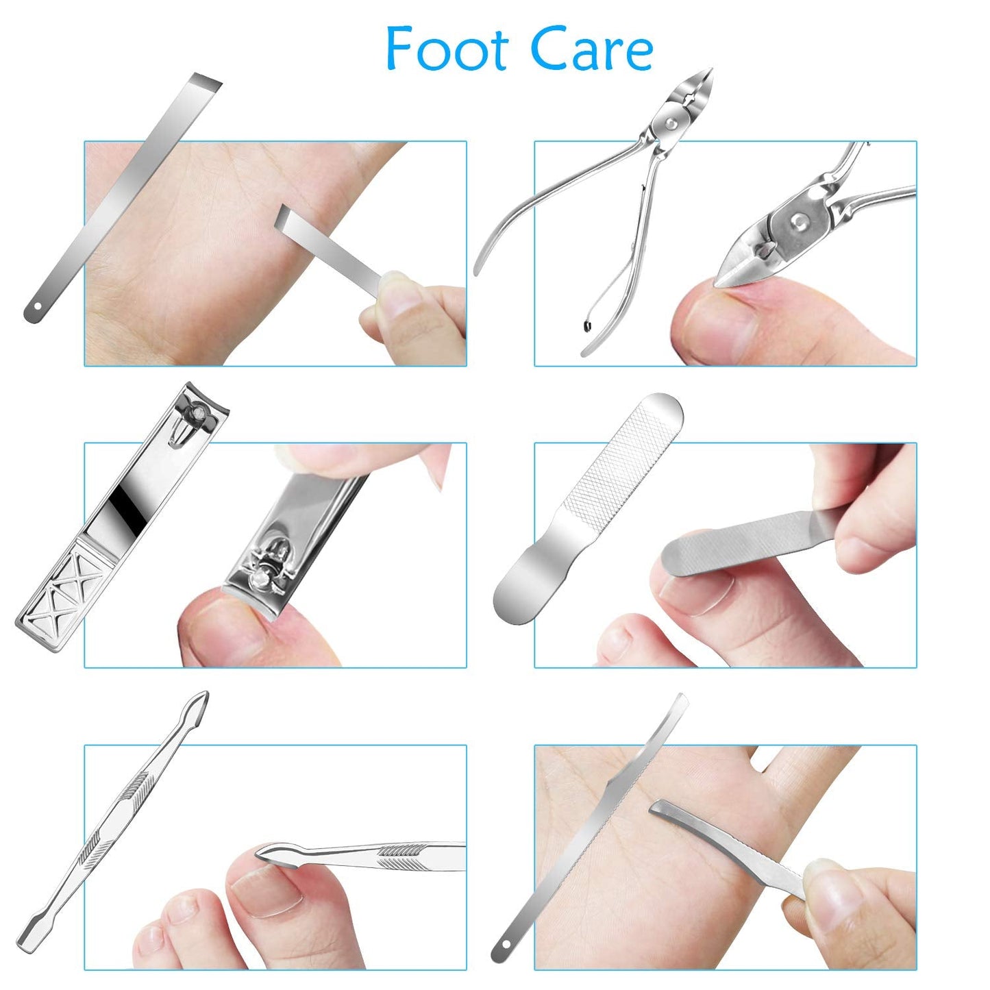 Teamkio 18-in-1 Manicure Pedicure Set | Portable Stainless Steel Grooming Kit with Leather Case