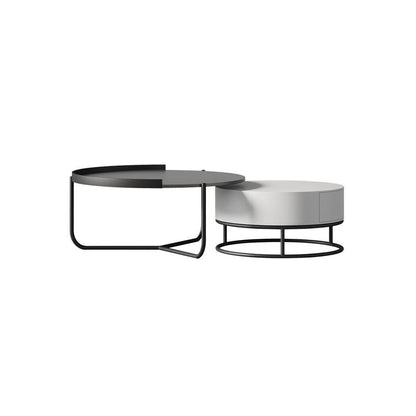 Teddy Nesting Coffee Table, Black And Off White