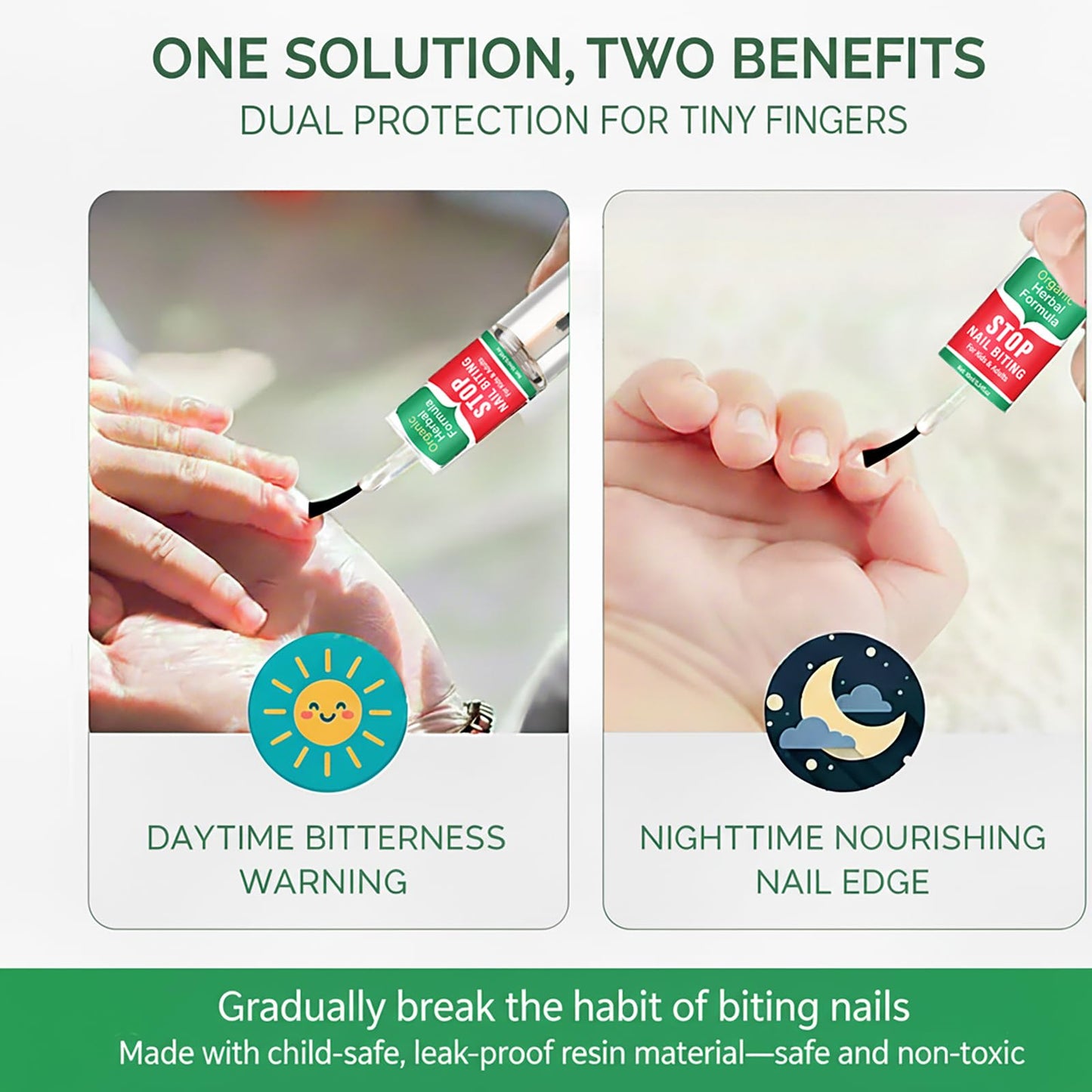 TEELAMP Nail Biting Treatment for Kids – 10 ml Bitter Deterrent, Dual Day & Night Care