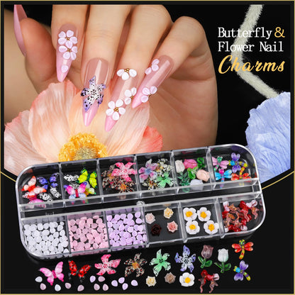 Teenitor Nail Charms & Gems Kit – 8 Boxes of Rhinestones and 3D Nail Art for Women