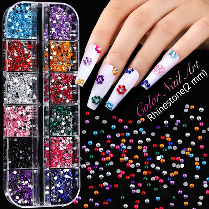 Teenitor Acrylic Nail Kit: Clear Coffin Tips, Charms & Gems for DIY Nail Art
