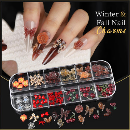 Teenitor Nail Charms & Gems Kit – 8 Boxes of Rhinestones and 3D Nail Art for Women
