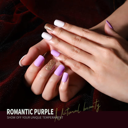 Teenitor Matte Acrylic Short Square Fake Nails – 360Pcs Full Cover Glitter Press-On Nails