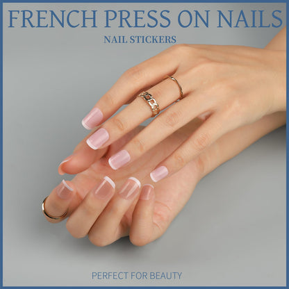 Teenitor 24Pack Short Square Press On Nails Kit – Matte, Glitter, French Tip & Glossy, with Glue & Tools