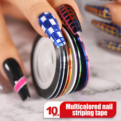 Teenitor Nail Pen Designer Kit – 15 Brushes, Dotting Pens, Foil & Rhinestones (Black)