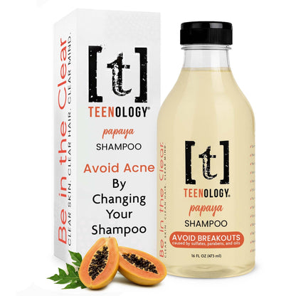 Teenology Teen Shampoo – Clear Skin & Healthy Hair (Papaya, 16 oz)