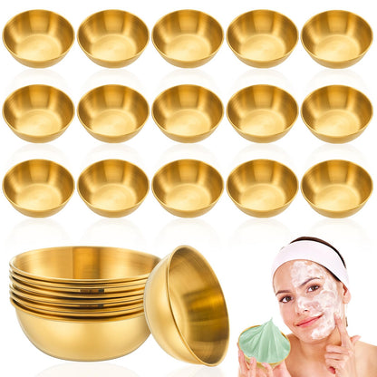 Teenyyou 18-Pcs DIY Face Mask Mixing Bowl Set | Gold Stainless Steel