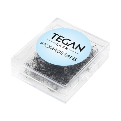 TEGAN LASH 500 Promade Fans Volume Eyelash Extensions – Handmade, 3D-16D, 0.03-0.07 Thickness, C/CC/D Curl, 9-15mm